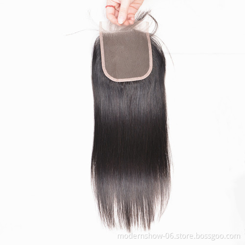 Top Quality Cheap price silky straight lace closure human hair closure weave size 4x4 Straight Lace closure hair